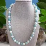 an image of our Faceted Amazonite and Mother of Pearl Beaded Necklace