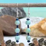 an image of a pair of Amazonite and Lapis Lazuli Beaded Earrings