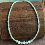 an image of a Amazonite and Mother of Pearl Beaded Choker Necklace