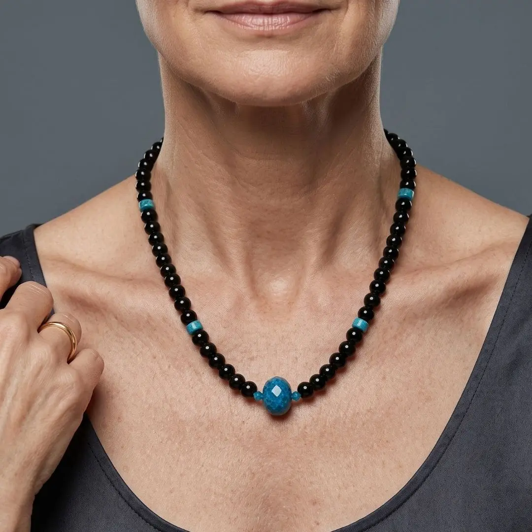 Apatite and Black Onyx Necklace - Image 5