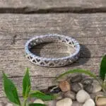 an image of a Sterling Silver Dainty Open Wraparound Hearts Ring with up and down open hearts that wrap all around the ring.