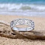 an image of a Sterling Silver Open Waves Band Ring