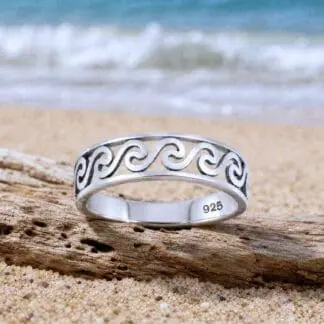 an image of a Sterling Silver Open Waves Band Ring