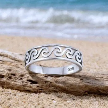 an image of a Sterling Silver Open Waves Band Ring
