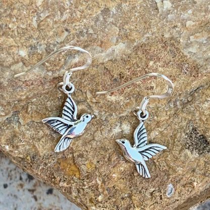 Sterling Hummingbird Dangle Earrings