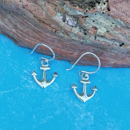 Sterling Silver Anchor Earrings