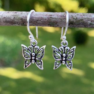 Sterling Butterfly Dangle Earrings
