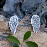 a image of a pair of Angel Wing Sterling Silver Stud Earrings