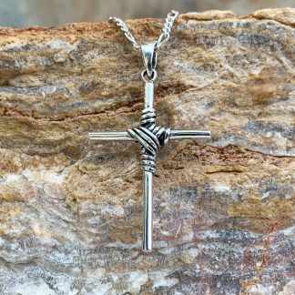 Sterling Wrapped Cross Pendant