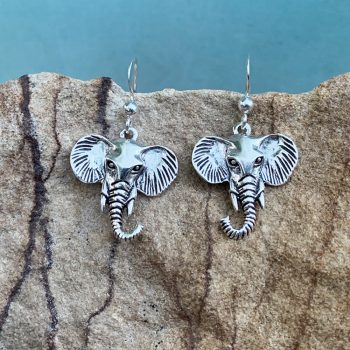 Sterling Elephant Head Earrings