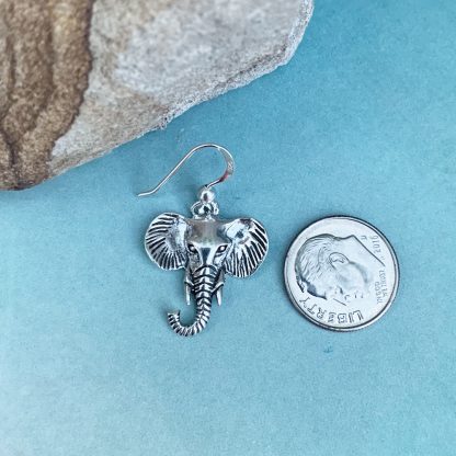 Sterling Elephant Head Earrings - Image 2