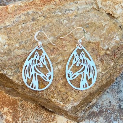 Sterling Silver Horse Head Earrings