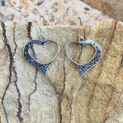 Sterling Romantic Heart Earrings