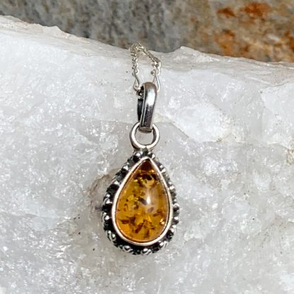 Amber & Sterling Silver Pendant