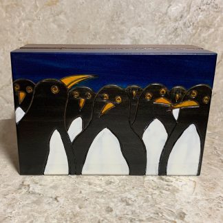 Whimsical Wooden Penguin Box