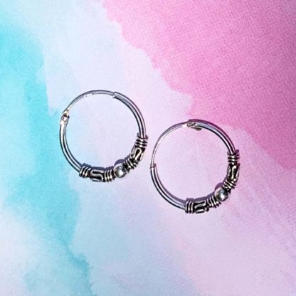 Sterling Bali Hoop Earrings - GLE-Good Living Essentials