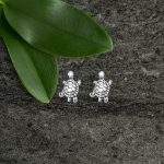 Silver Turtle Stud Earrings