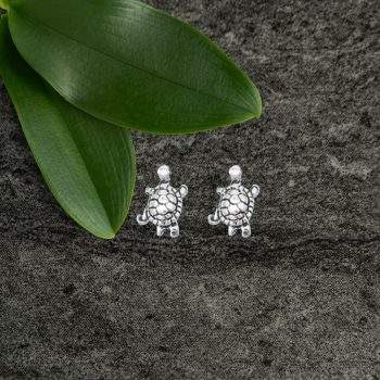Silver Turtle Stud Earrings
