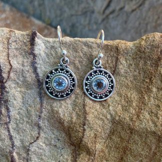Blue Topaz Dangle earrings/gle.silver