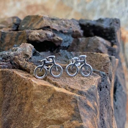 Sterling Silver Bicycle Earrings