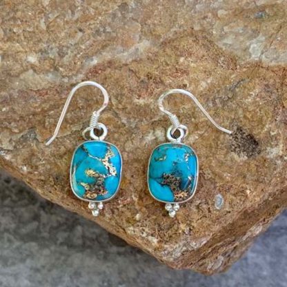 Blue Copper Turquoise Earrings