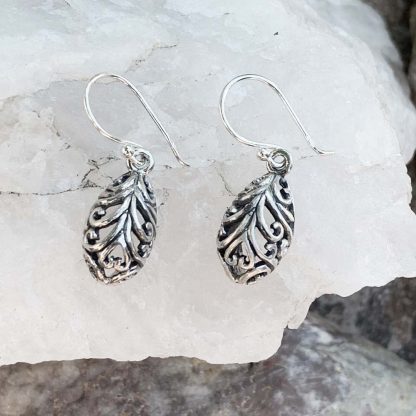 Sterling Silver Leaf Earrings