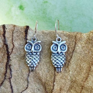 Sterling Owl Dangle Earrings