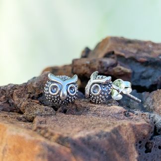 Sterling Plump Owl Earrings