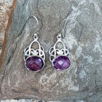 Faceted Amethyst & Sterling Earrings - Gle-good Living Essentials