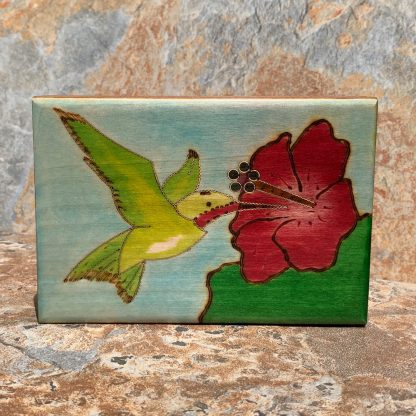 Handcrafted & Hand-Painted Hummingbird Box