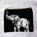 an image of a Black and White Elephant Coin Purse