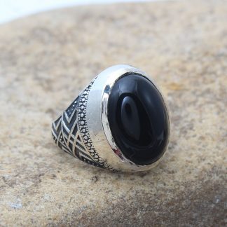 Black Onyx & Sterling Ring