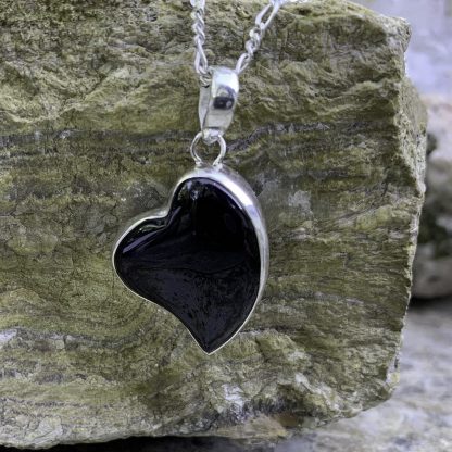 Black Agate Heart Pendant