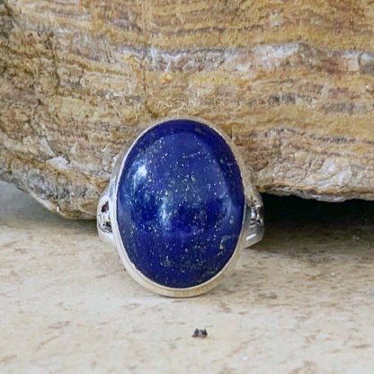 Lapis & Sterling Oval Ring