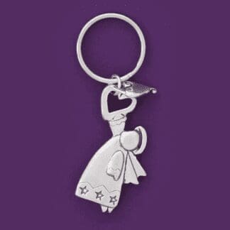 Angel Heart Pewter Keychain