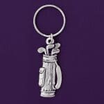 Pewter Golf Bag Keychain