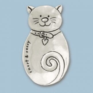 Smart & Sassy Cat Pewter Small Tray