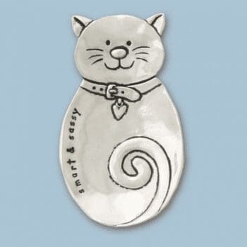 Smart & Sassy Cat Pewter Small Tray