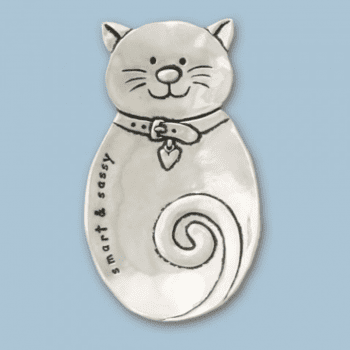 Smart & Sassy Cat Pewter Small Tray
