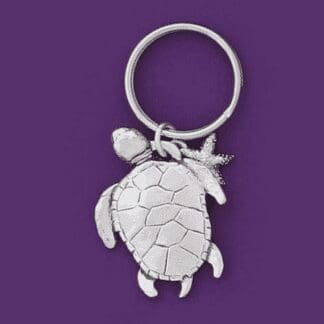 Sea Turtle Pewter Keychain