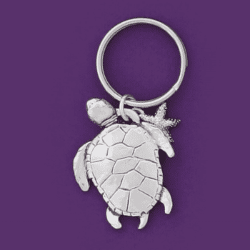 Sea Turtle Pewter Keychain