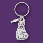 Cat & Fish Charm Keychain