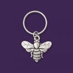 Sweet Honeybee Pewter Keychain