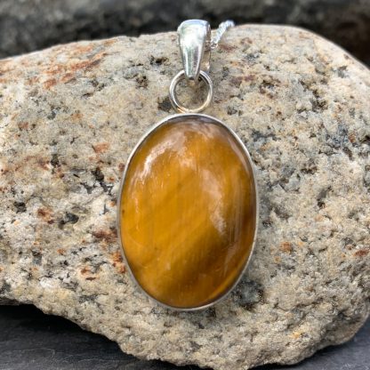 Tiger Eye & Sterling Pendant