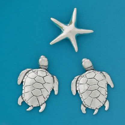Turtles & Starfish Pewter Magnets