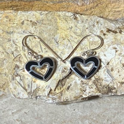 Black Onyx Heart Earrings