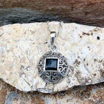 Black Onyx & Sterling Pendant
