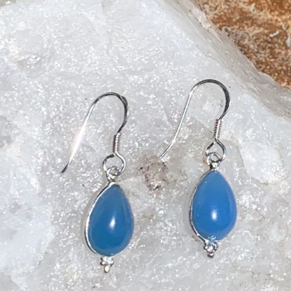 Blue Chalcedony Teardrop Earrings - GLE-Good Living Essentials