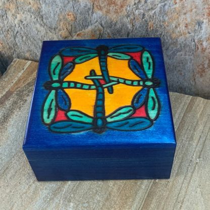 Handcrafted Blue Dragonfly Box