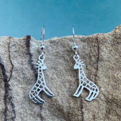 Sterling Giraffe Dangle Earrings